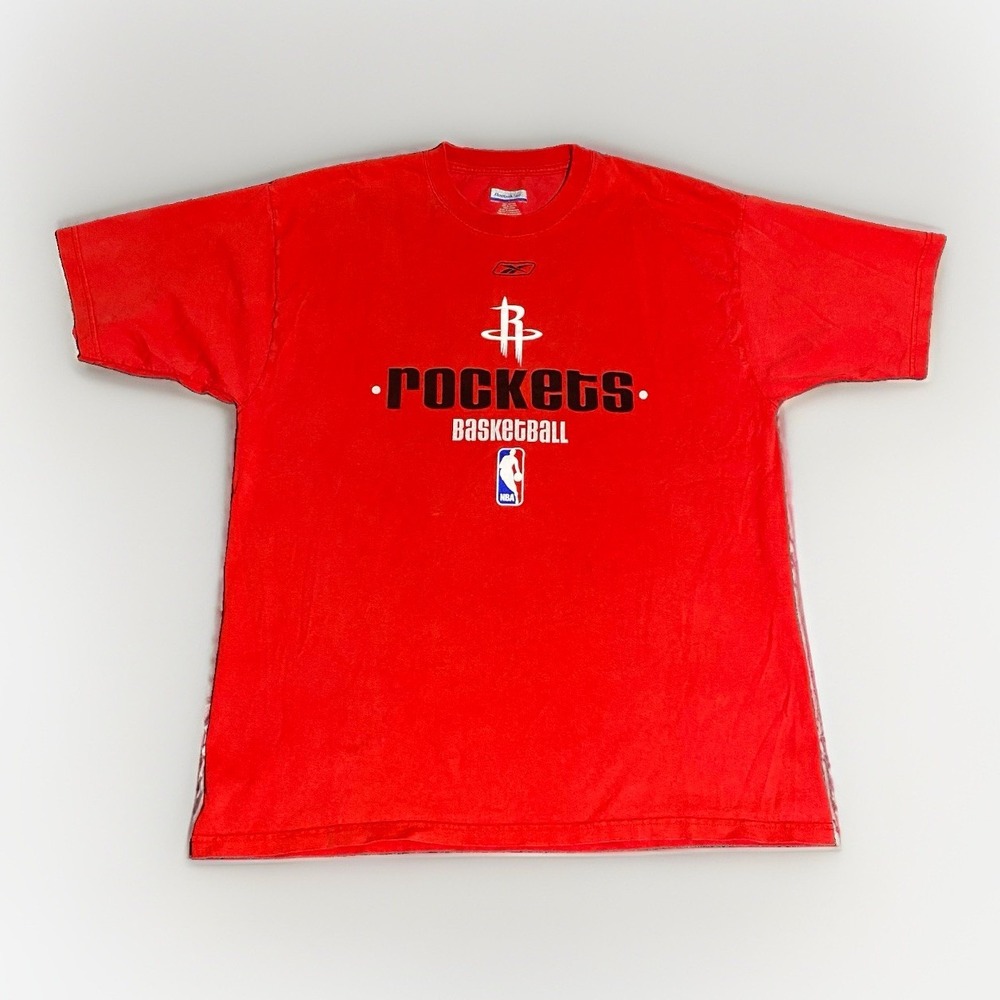 Vintage Houston Rockets Shirt Mens Large Red Basketball Y2K Reebok Streetwear